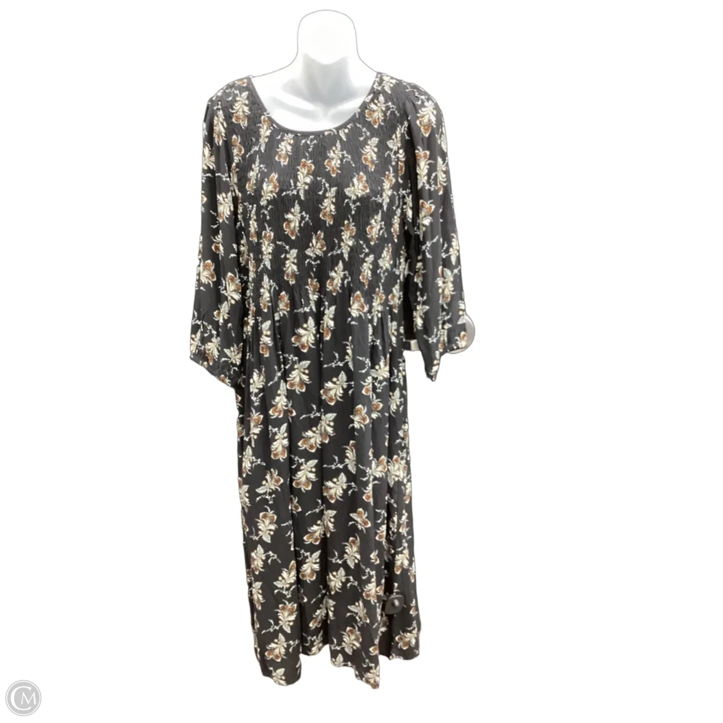 Dress Casual Midi By Croft And Barrow In Black & Brown, Size: M