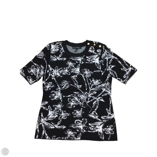 Sweater Short Sleeve By White House Black Market In Black & White, Size: L