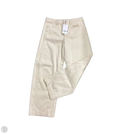 Jeans Boyfriend By Zara In Cream Denim, Size: 6
