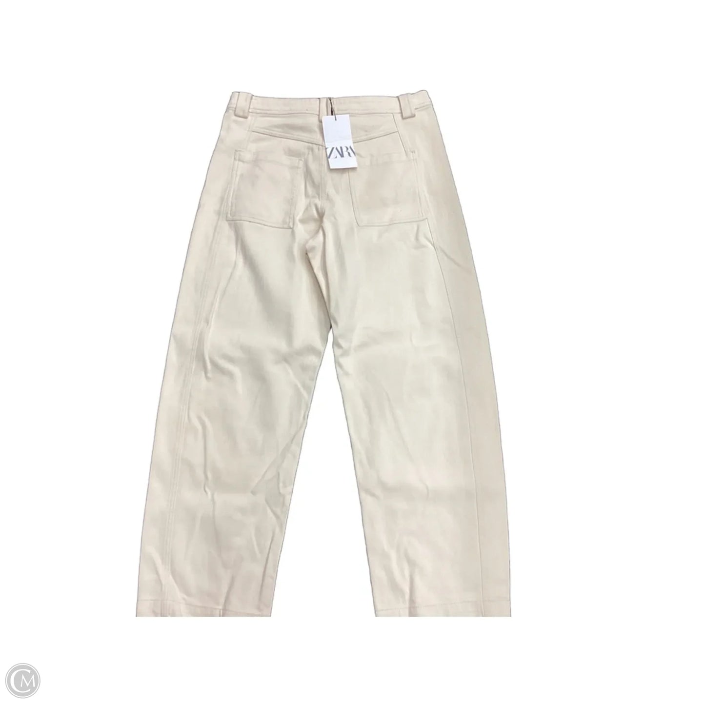 Jeans Boyfriend By Zara In Cream Denim, Size: 6