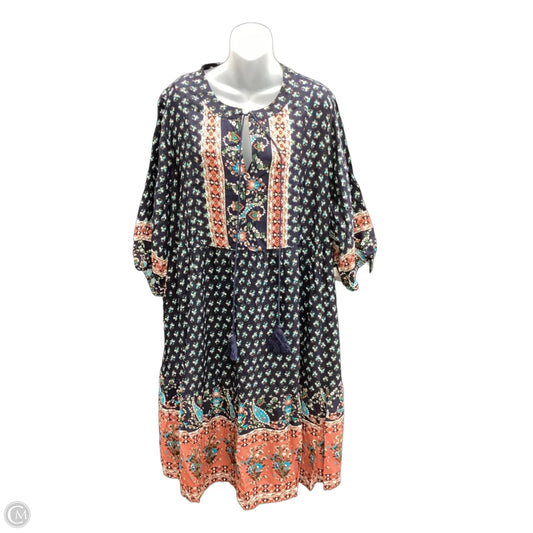 Dress Casual Midi By Bloomchic In Navy, Size: 1x