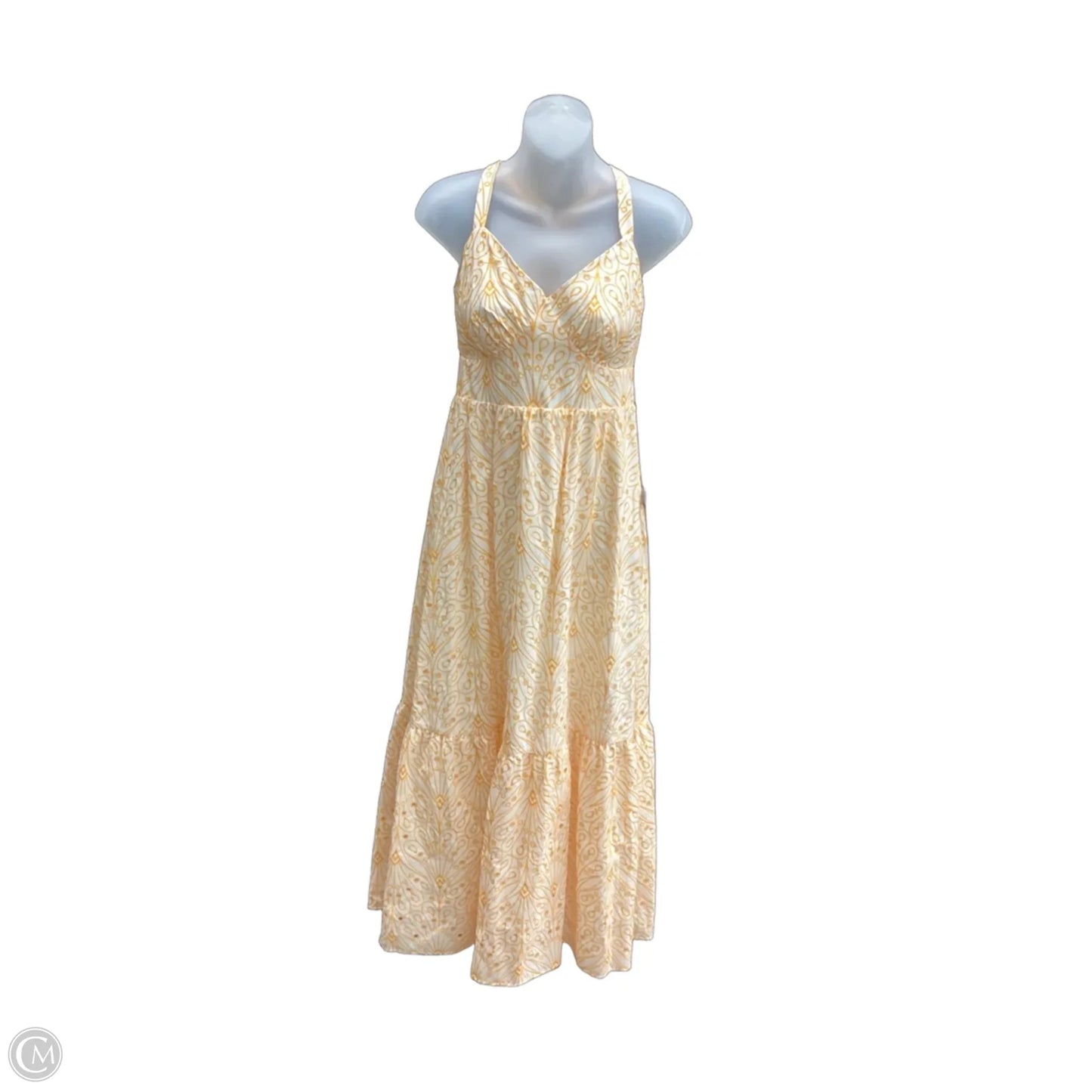 Dress Casual Midi By Loft In Cream & Yellow, Size: Xs