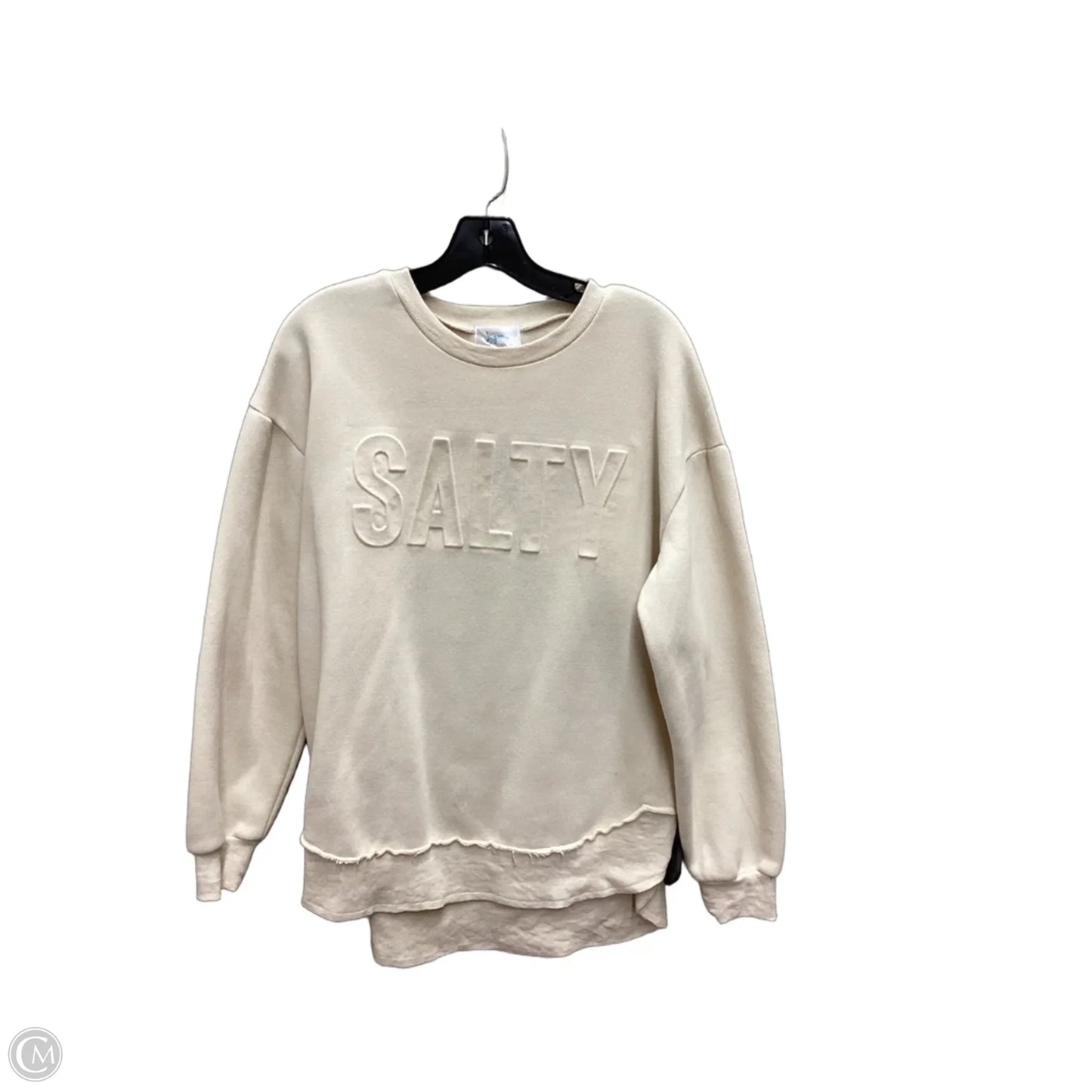 Sweatshirt Crewneck By Clothes Mentor In Cream, Size: M