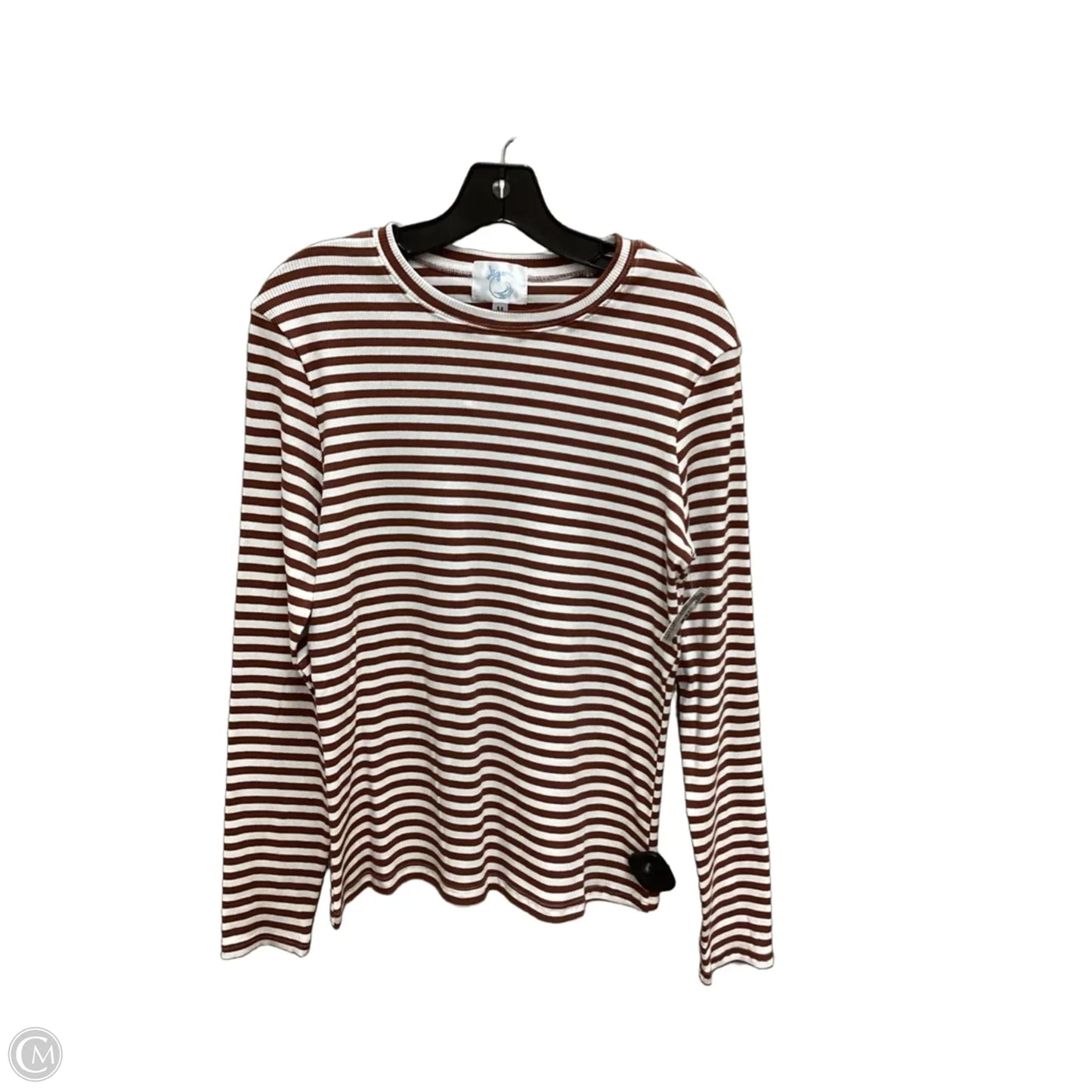 Top Long Sleeve By Clothes Mentor In Brown & Cream, Size: M