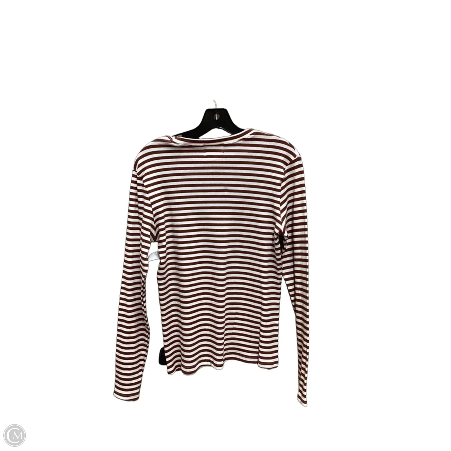 Top Long Sleeve By Clothes Mentor In Brown & Cream, Size: M