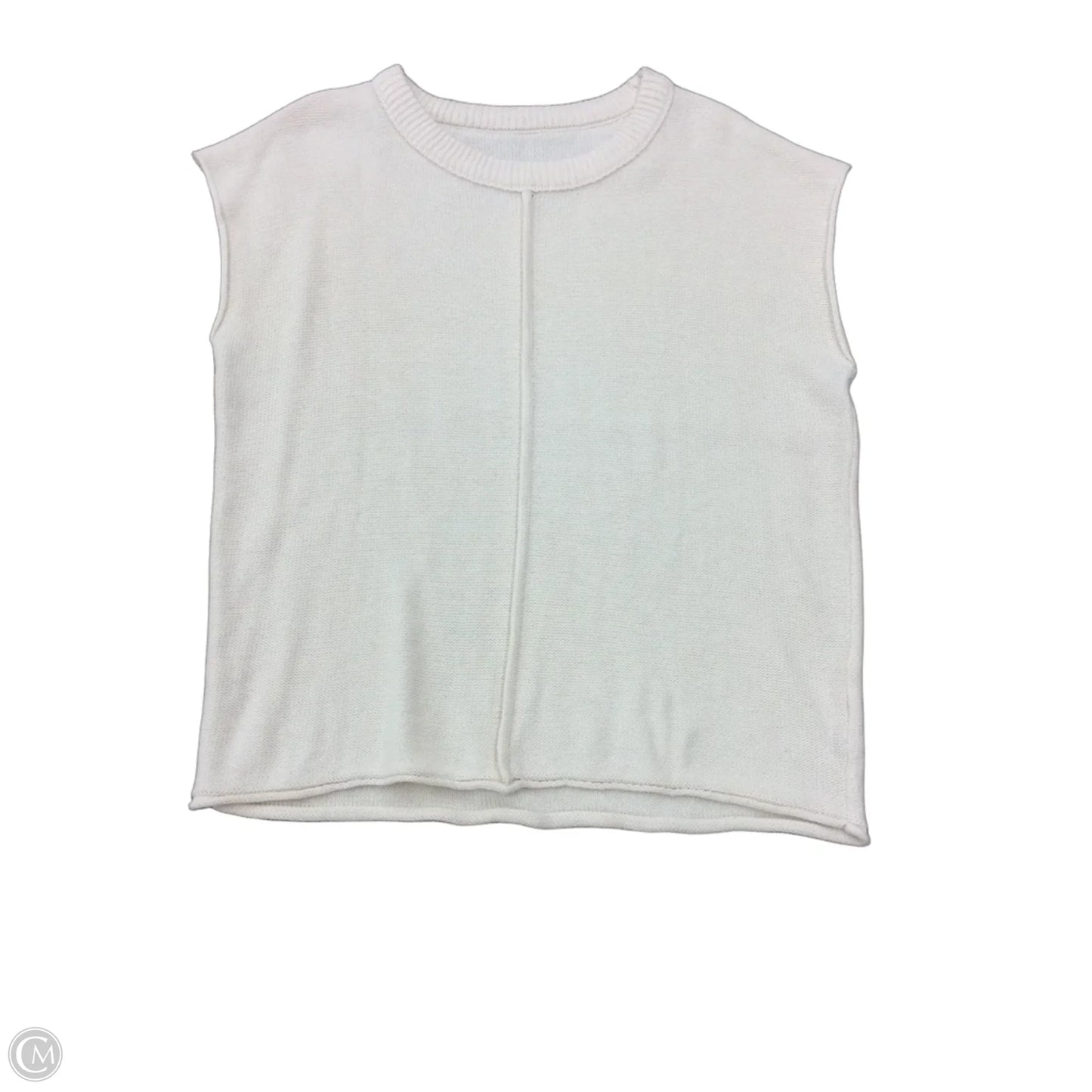 Vest Sweater By Clothes Mentor In Cream, Size: Xl