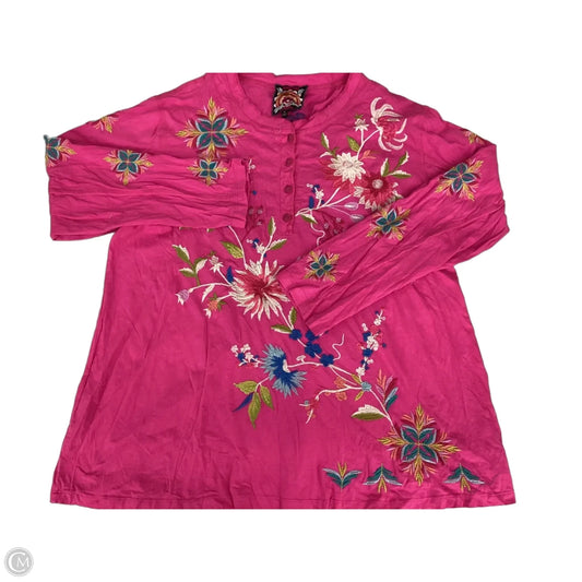 Top Long Sleeve By Johnny Was In Pink, Size: 2x