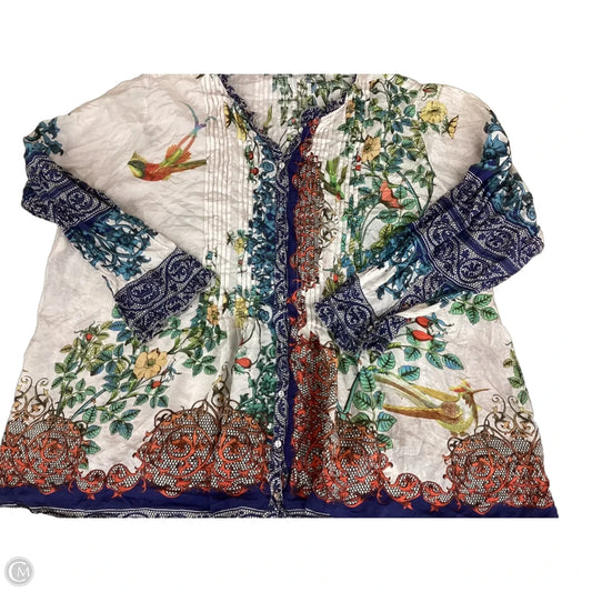 Top Long Sleeve By Johnny Was In Floral Print, Size: 3x