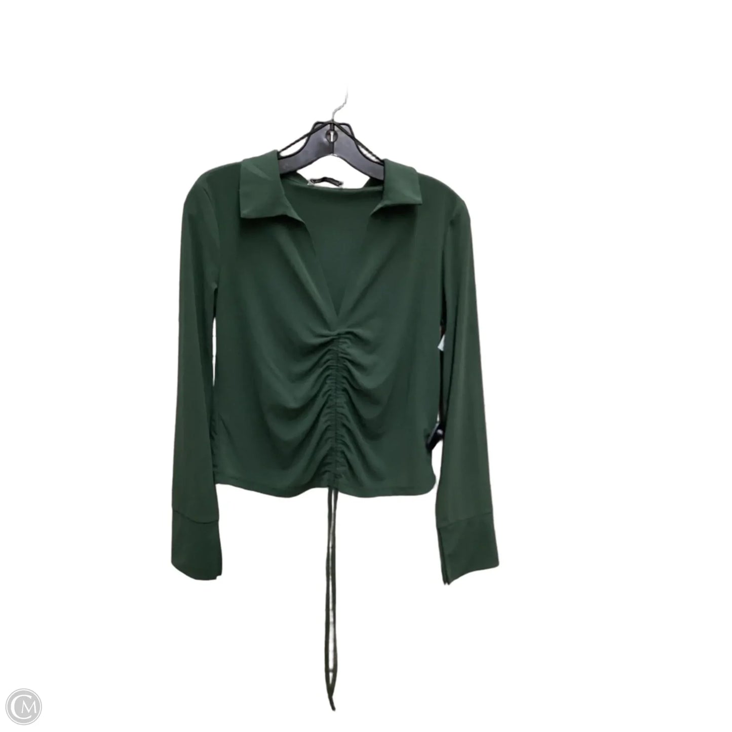 Top Long Sleeve By Zara In Green, Size: S