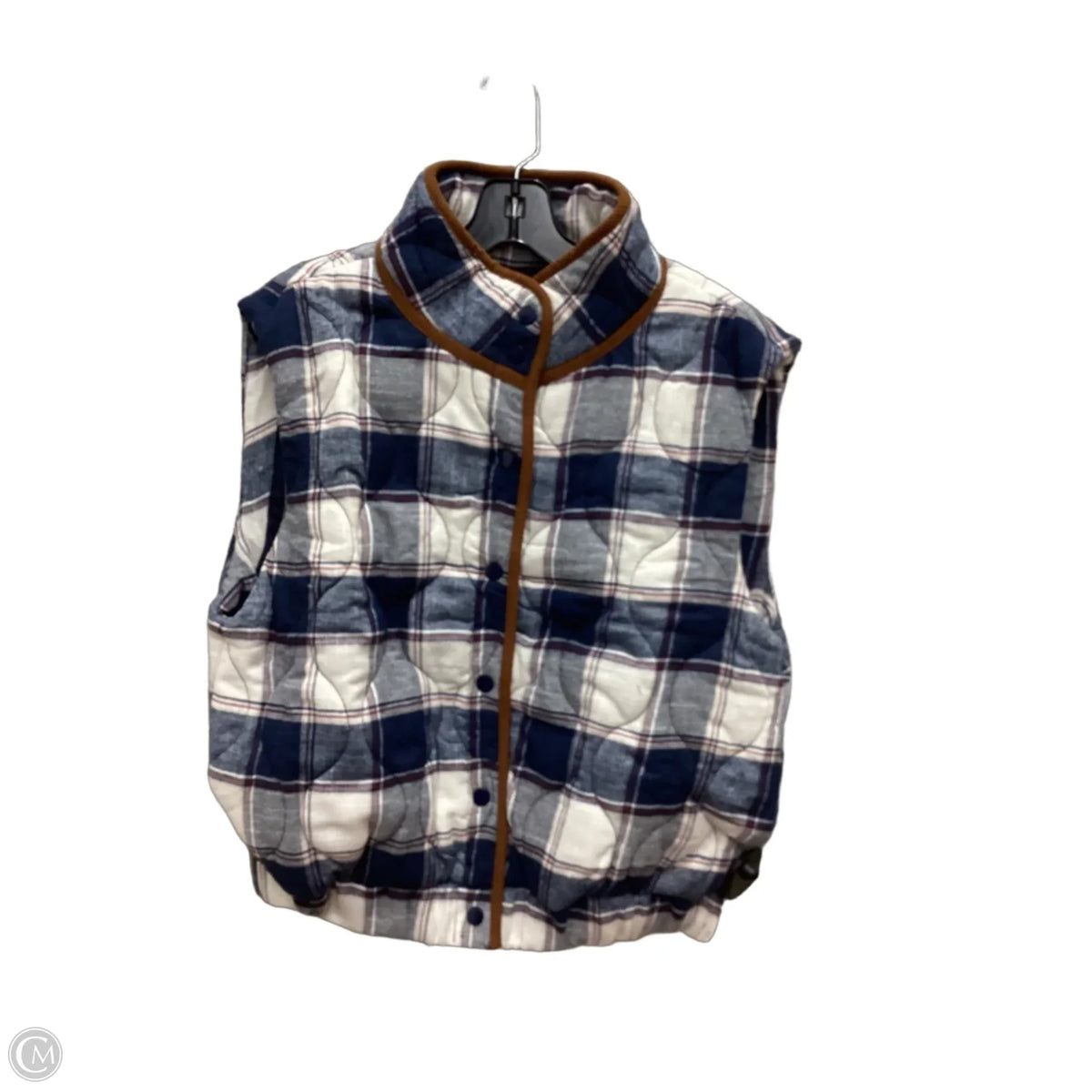 Vest Puffer & Quilted By Thml In Plaid Pattern, Size: M
