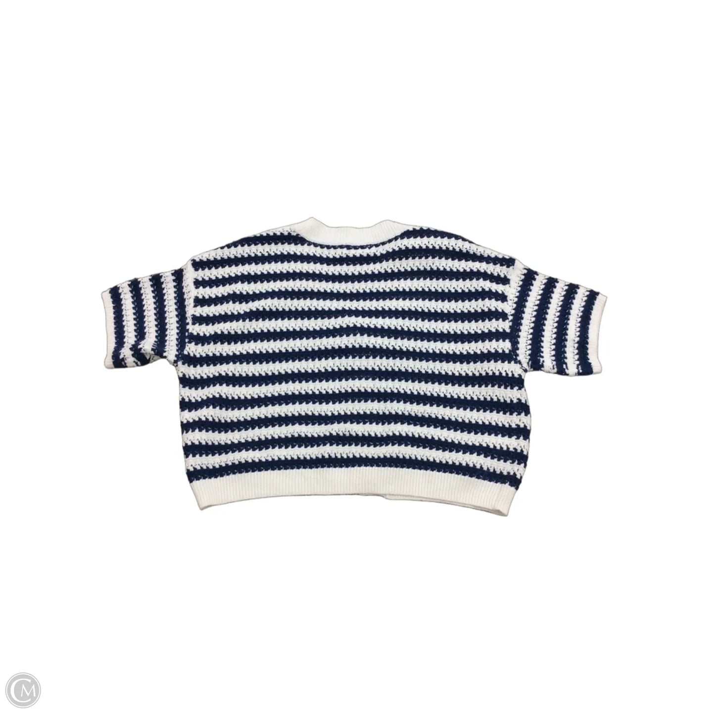 Sweater Short Sleeve By Universal Thread In Striped Pattern, Size: M