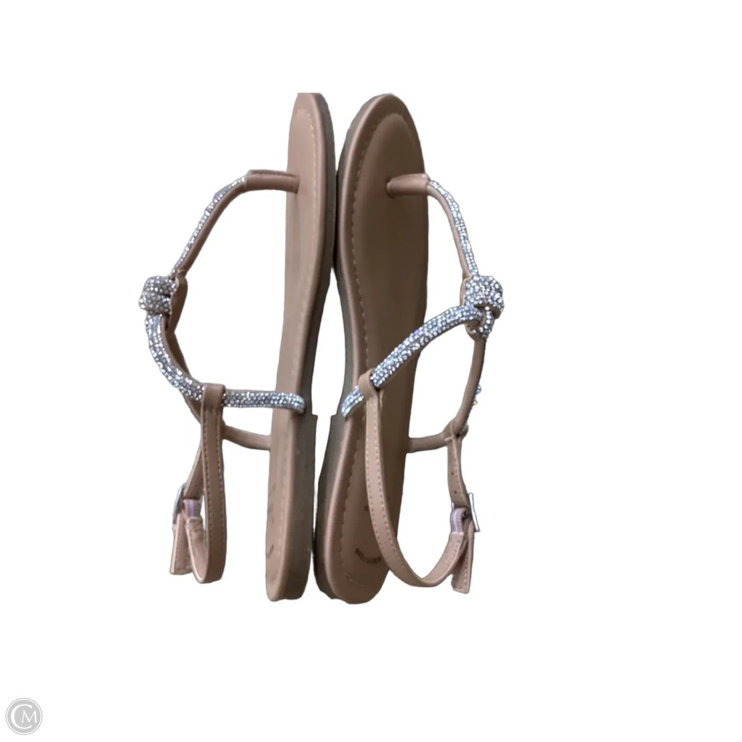 Sandals Flats By A New Day In Silver & Tan, Size: 6.5