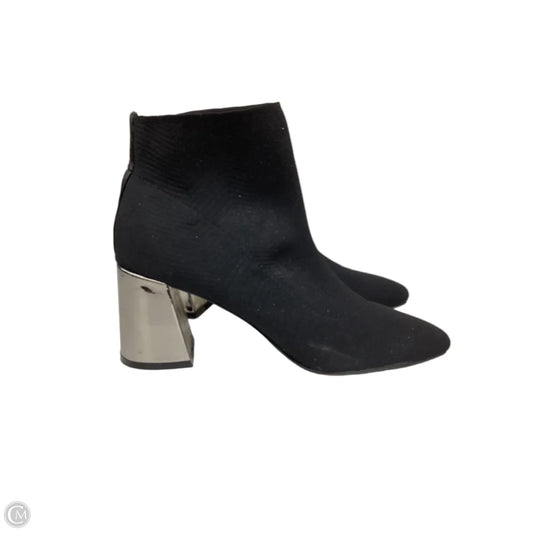 Boots Ankle Heels By Bcbgeneration In Black & Silver, Size: 9