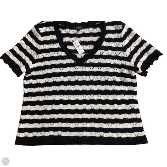 Sweater Short Sleeve By Talbots In Striped Pattern, Size: Lp