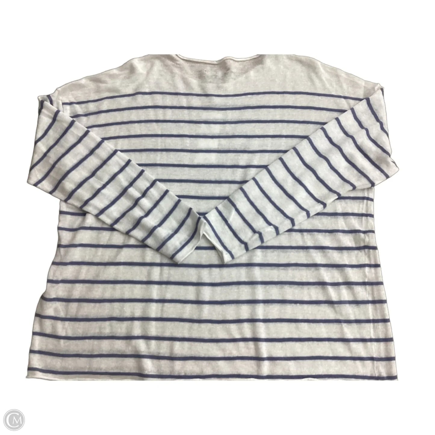 Top Long Sleeve By Eileen Fisher In Striped Pattern, Size: L