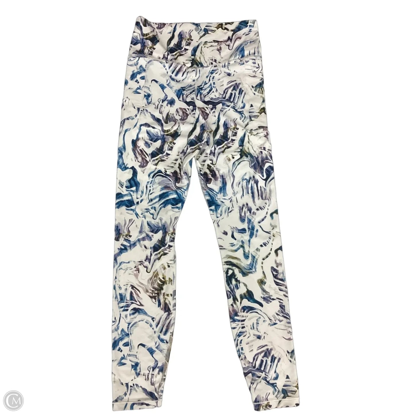 Athletic Leggings By Calia In Blue & Cream, Size: M