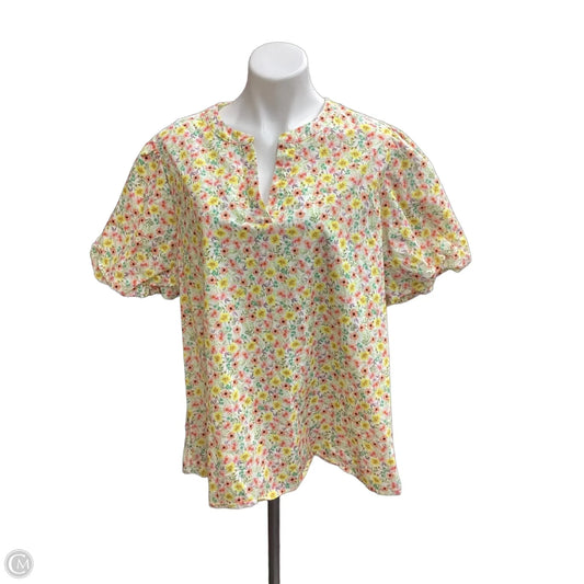 Top Short Sleeve By Haptics In Floral Print, Size: 2x