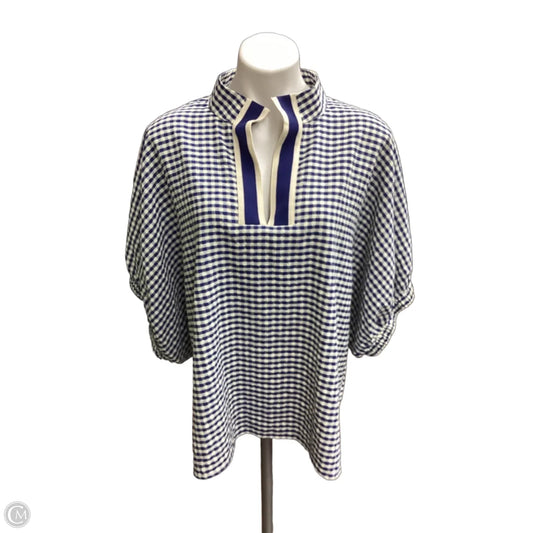 Top Short Sleeve By Entro In Checkered Pattern, Size: 2x