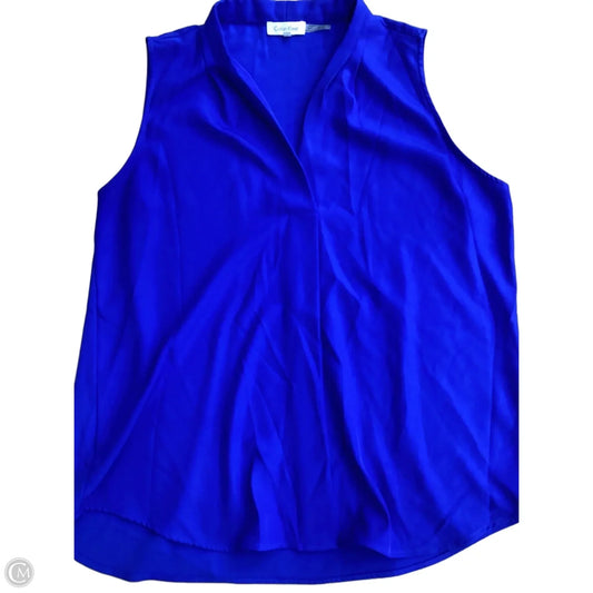 Blouse Sleeveless By Calvin Klein In Blue, Size: Xl