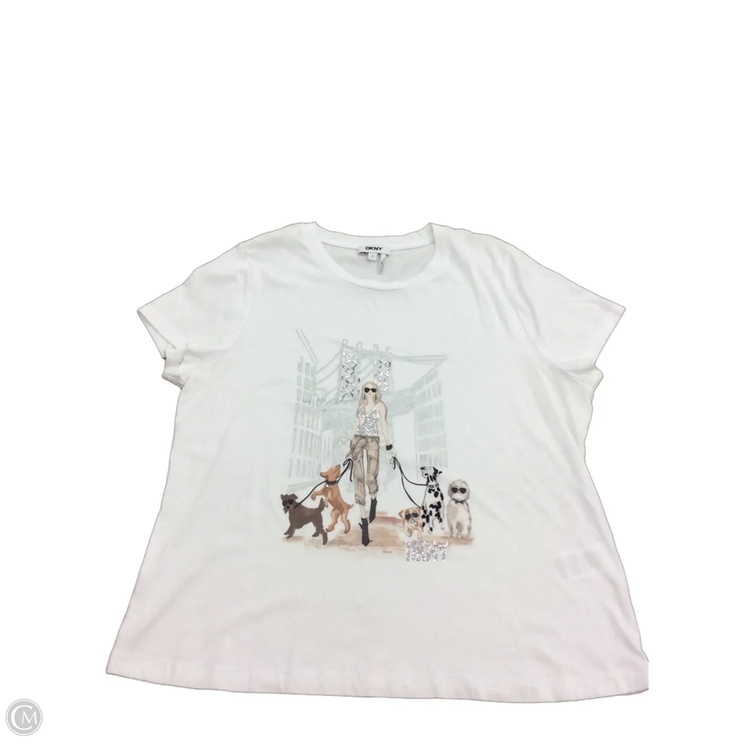 Top Short Sleeve Basic By Dkny In White, Size: Xl