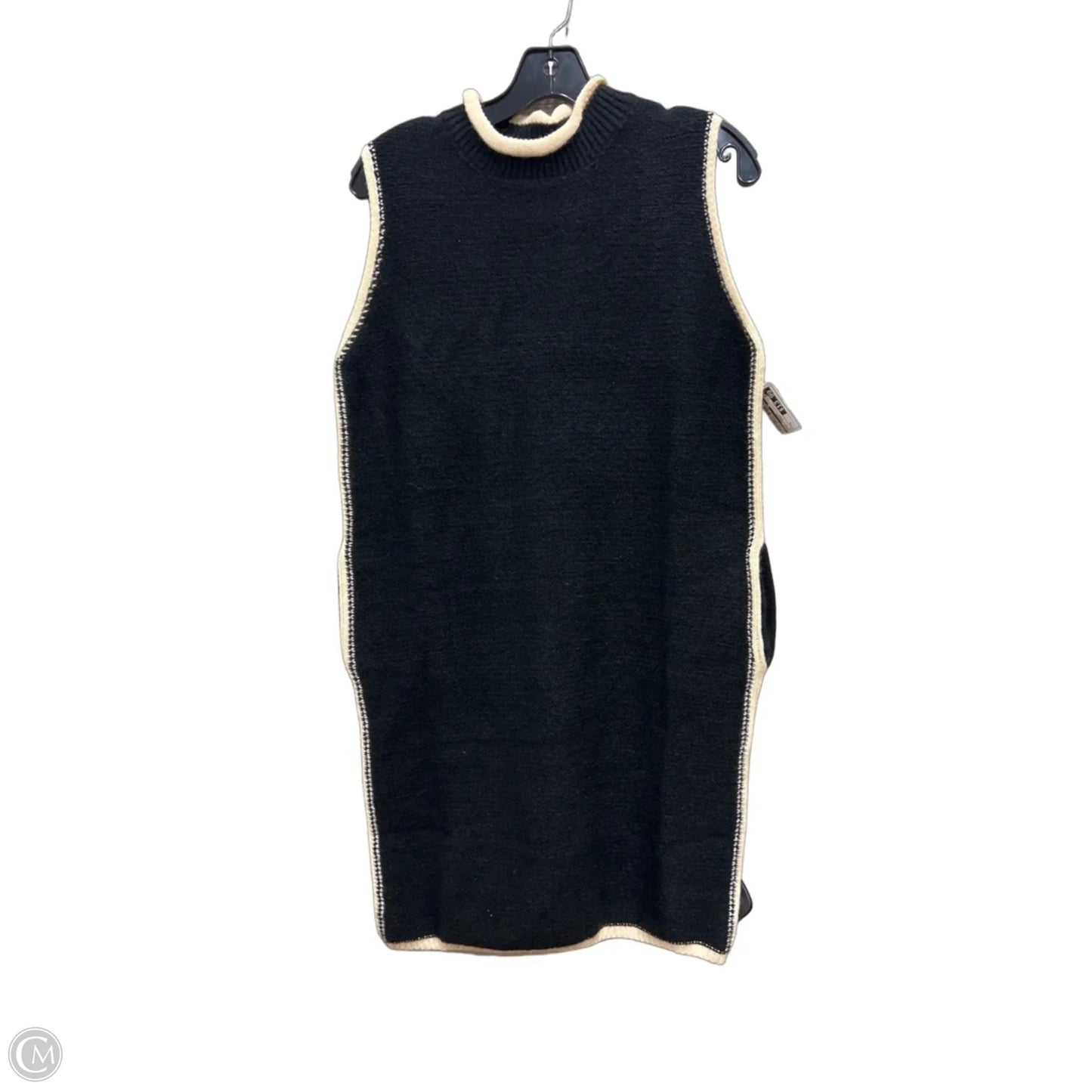 Dress Sweater By Gilli In Black & Cream, Size: S