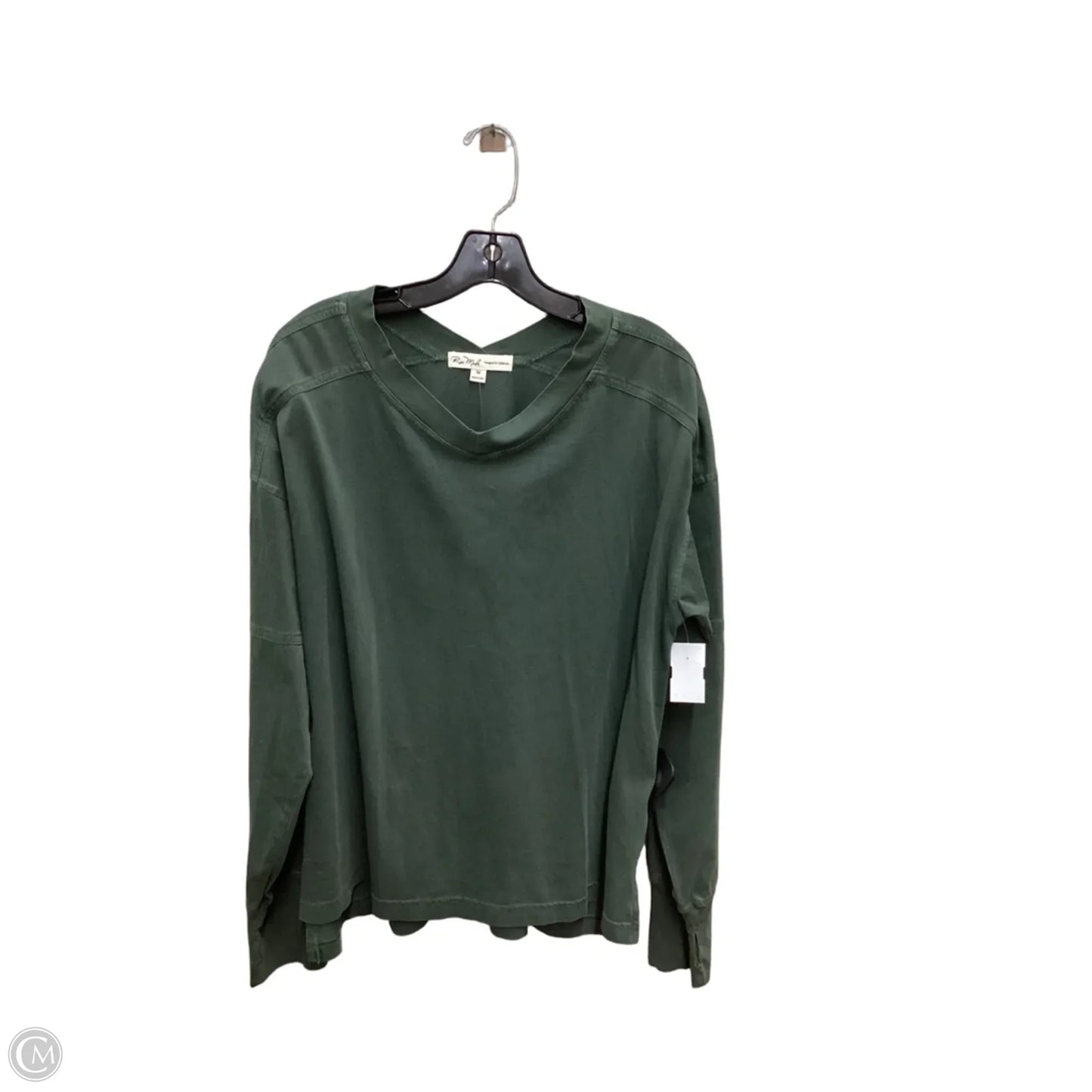 Top Long Sleeve Basic By Rae Mode In Green, Size: M