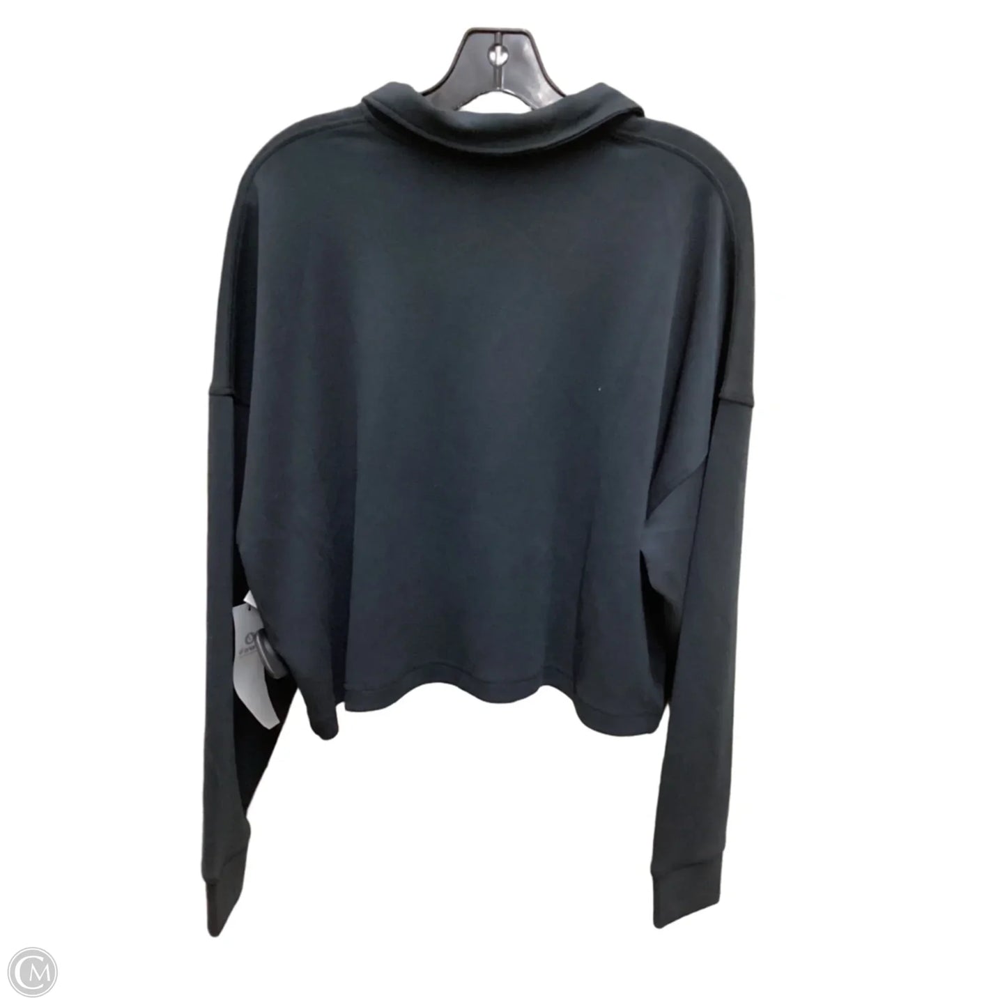 Athletic Top Long Sleeve Collar By Mono B In Black, Size: M