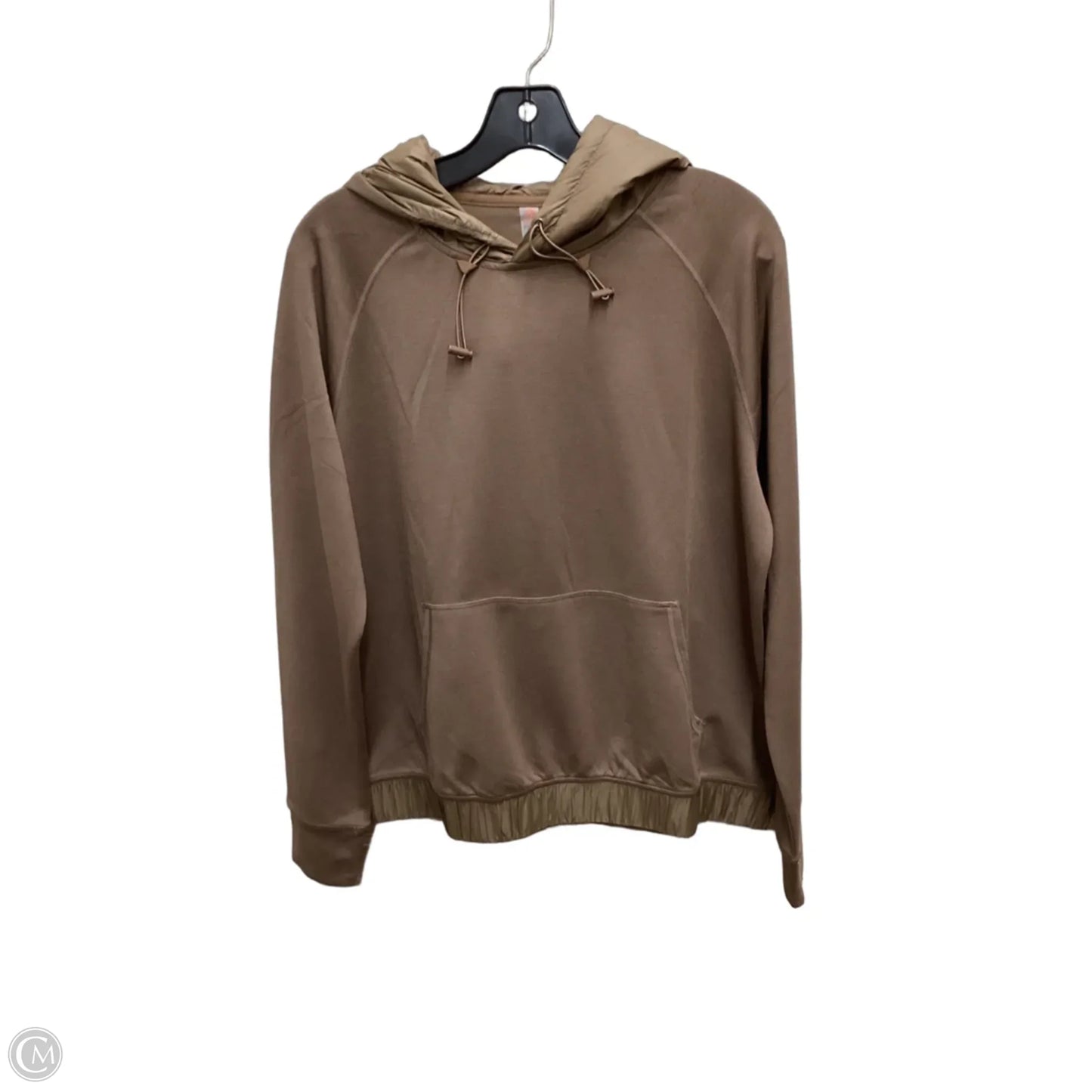 Athletic Top Long Sleeve Hoodie By Mono B In Brown, Size: M