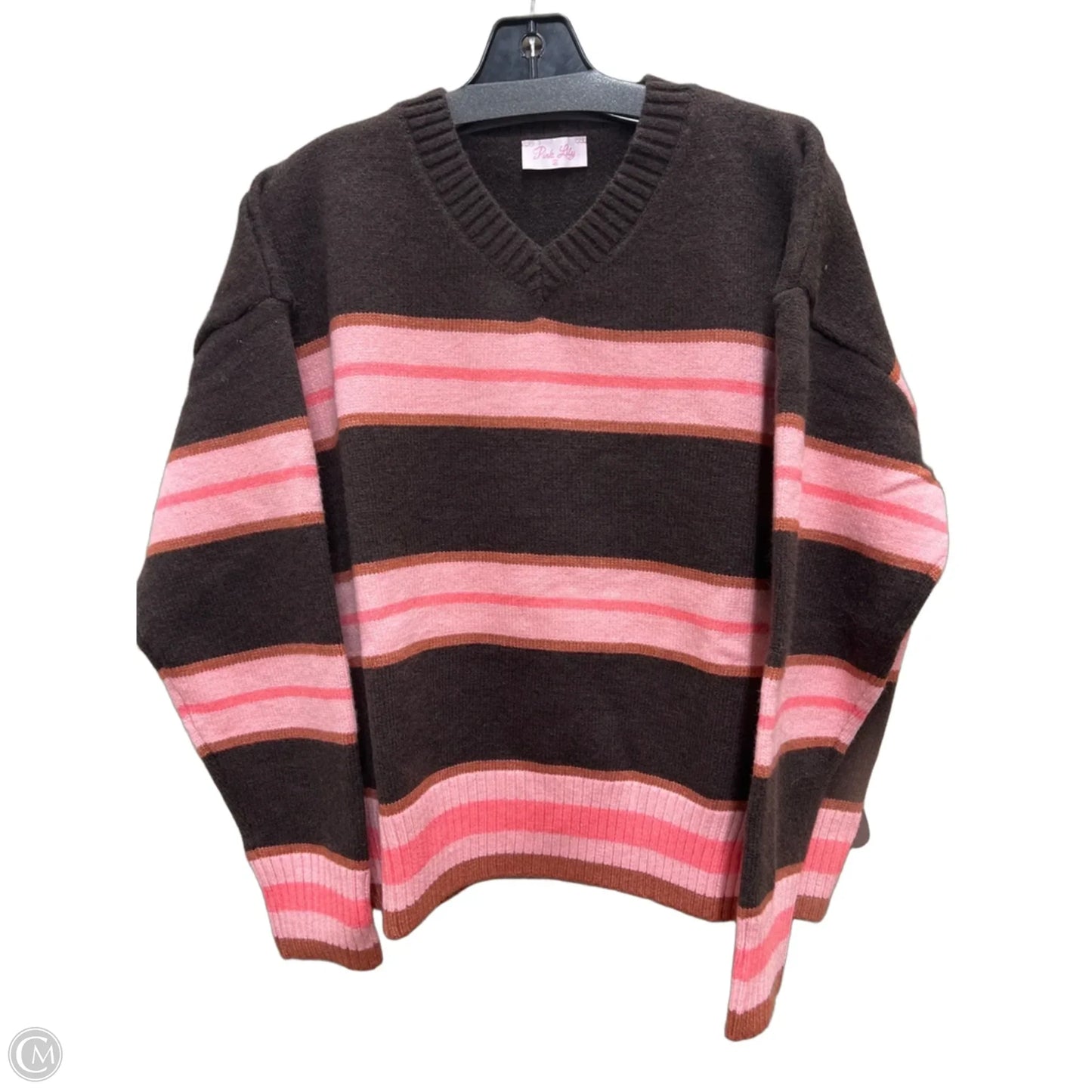 Sweater By Pink Lily In Striped Pattern, Size: M