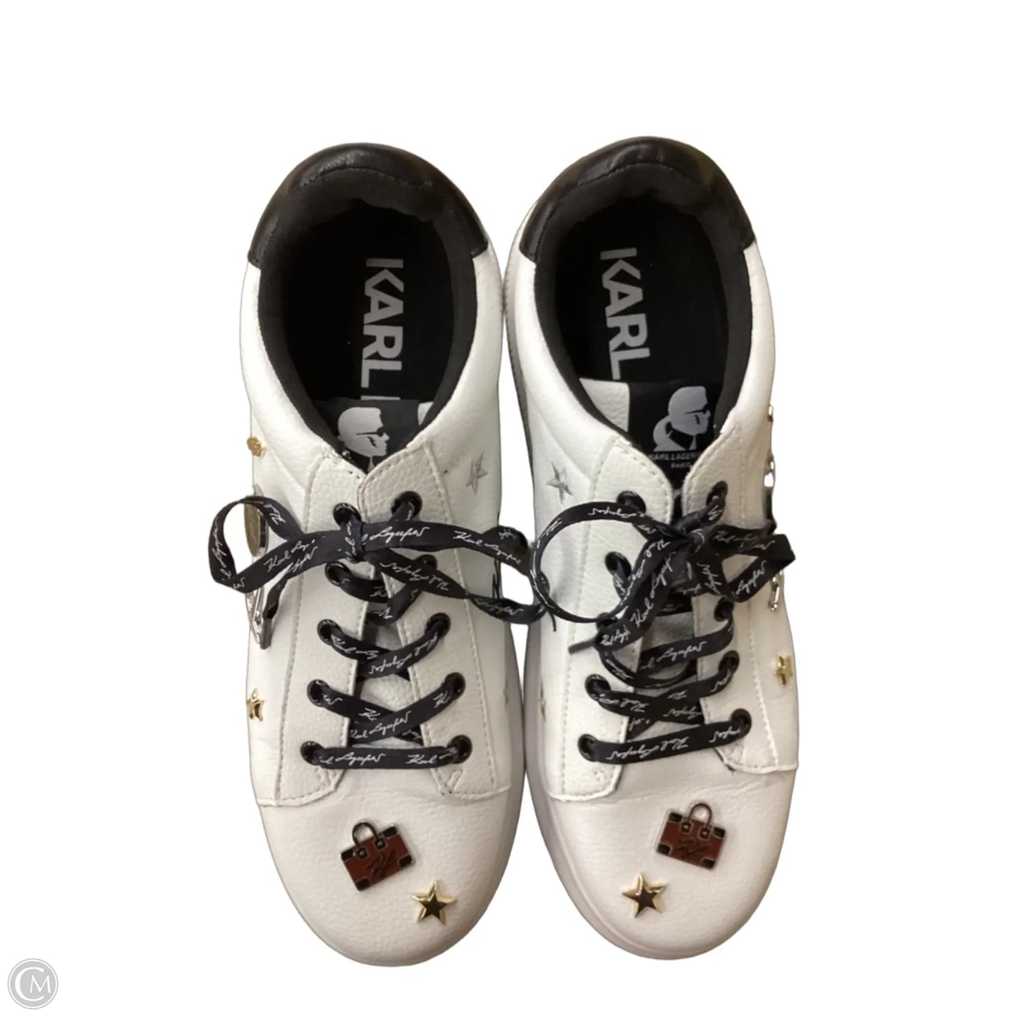 Shoes Designer By Karl Lagerfeld In Black & White, Size: 10