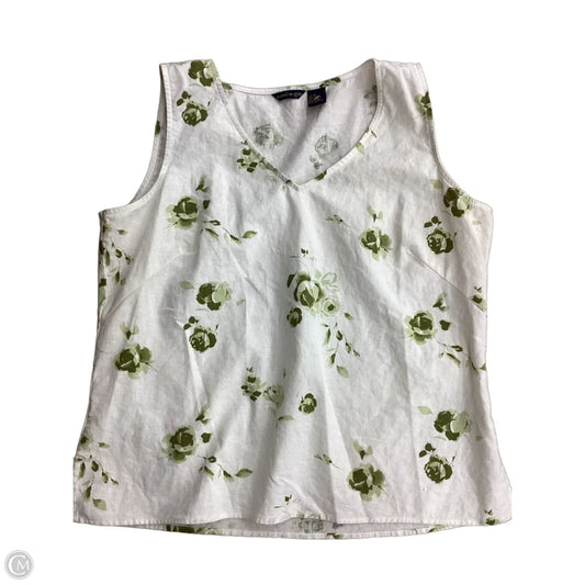 Top Sleeveless By Clothes Mentor In Cream & Green, Size: Xl
