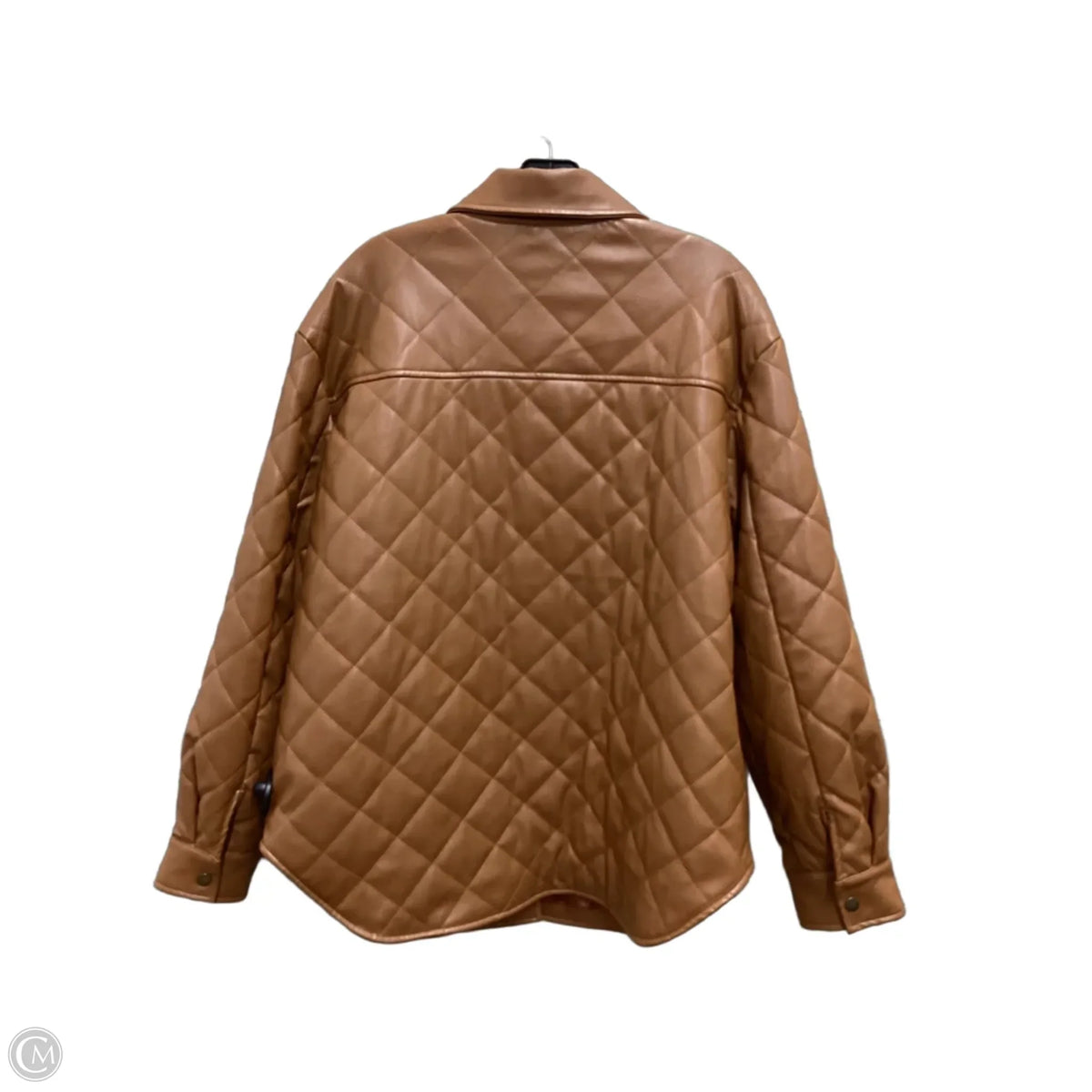 Jacket Shirt By Jen & Co In Brown, Size: L