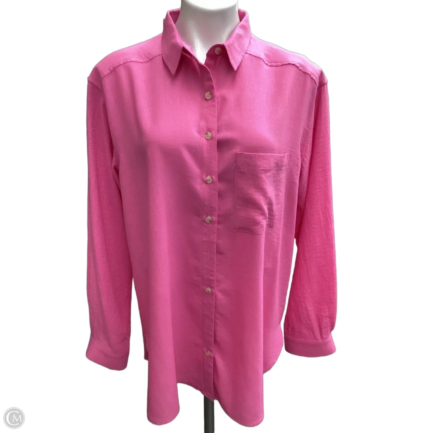 Top Long Sleeve By Wishlist In Pink, Size: L