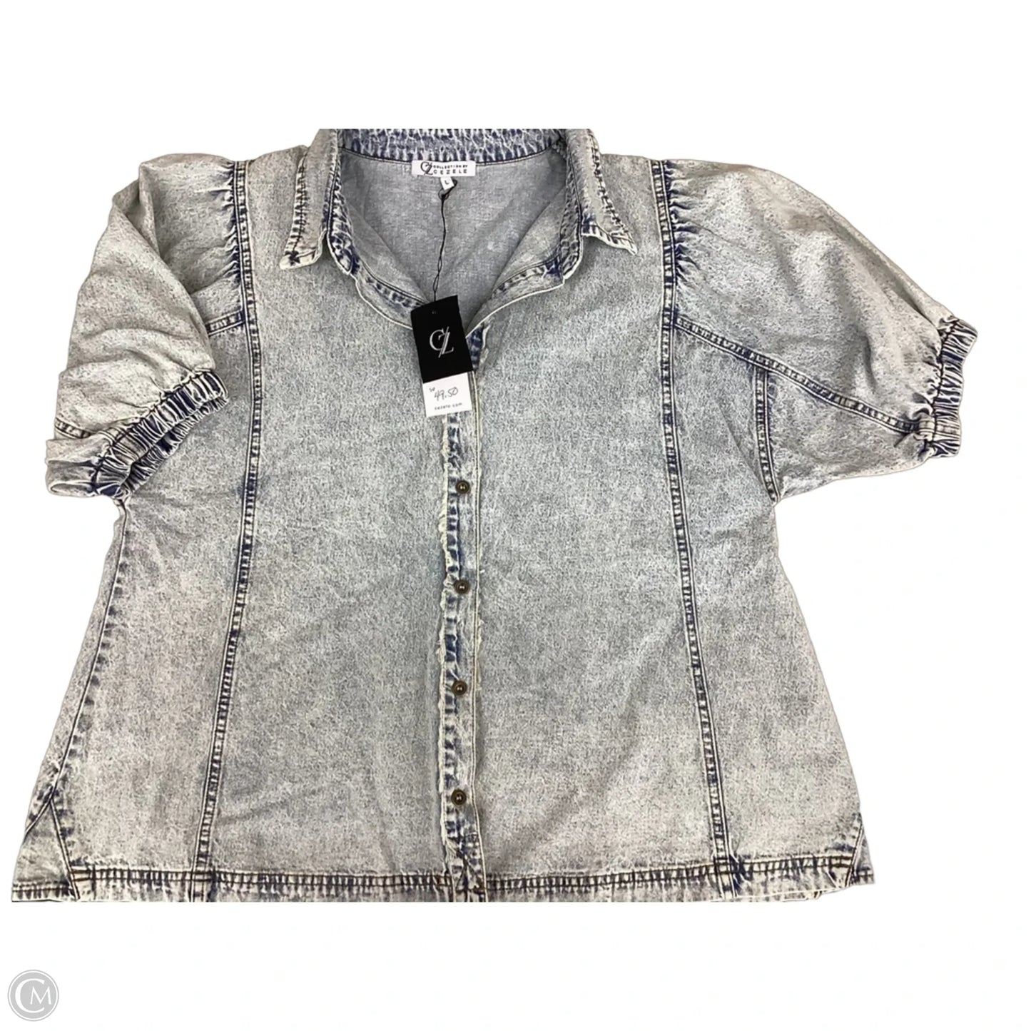 Top Short Sleeve By Clothes Mentor In Blue Denim, Size: L