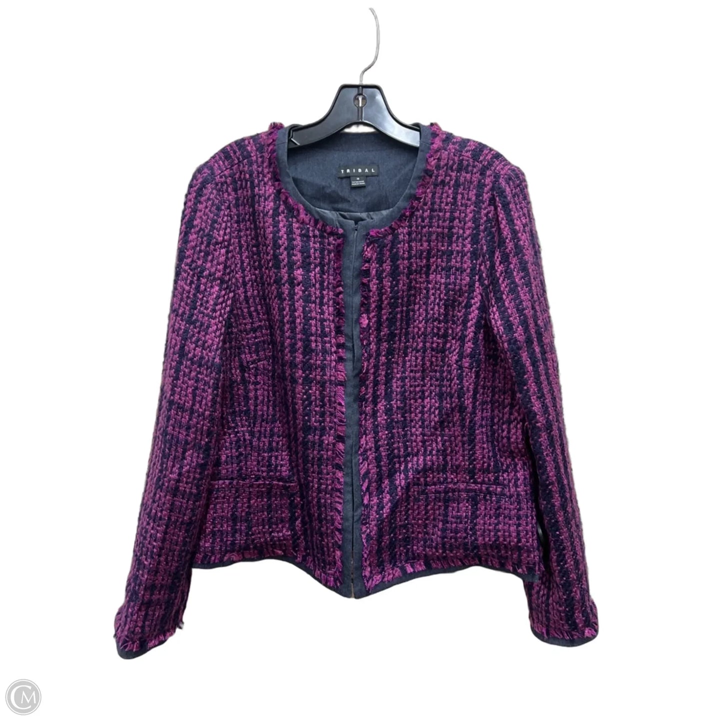 Blazer By Tribal In Blue & Purple, Size: M