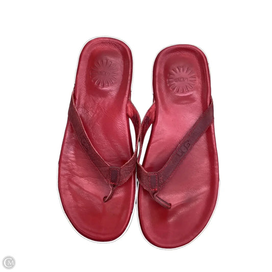 Sandals Designer By Ugg In Red, Size: 11