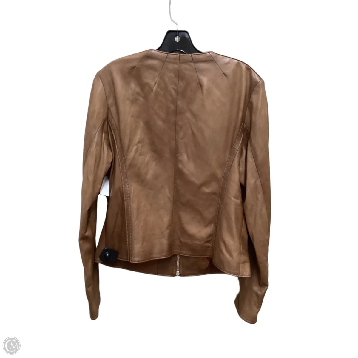 Jacket Leather By Clothes Mentor In Brown, Size: L