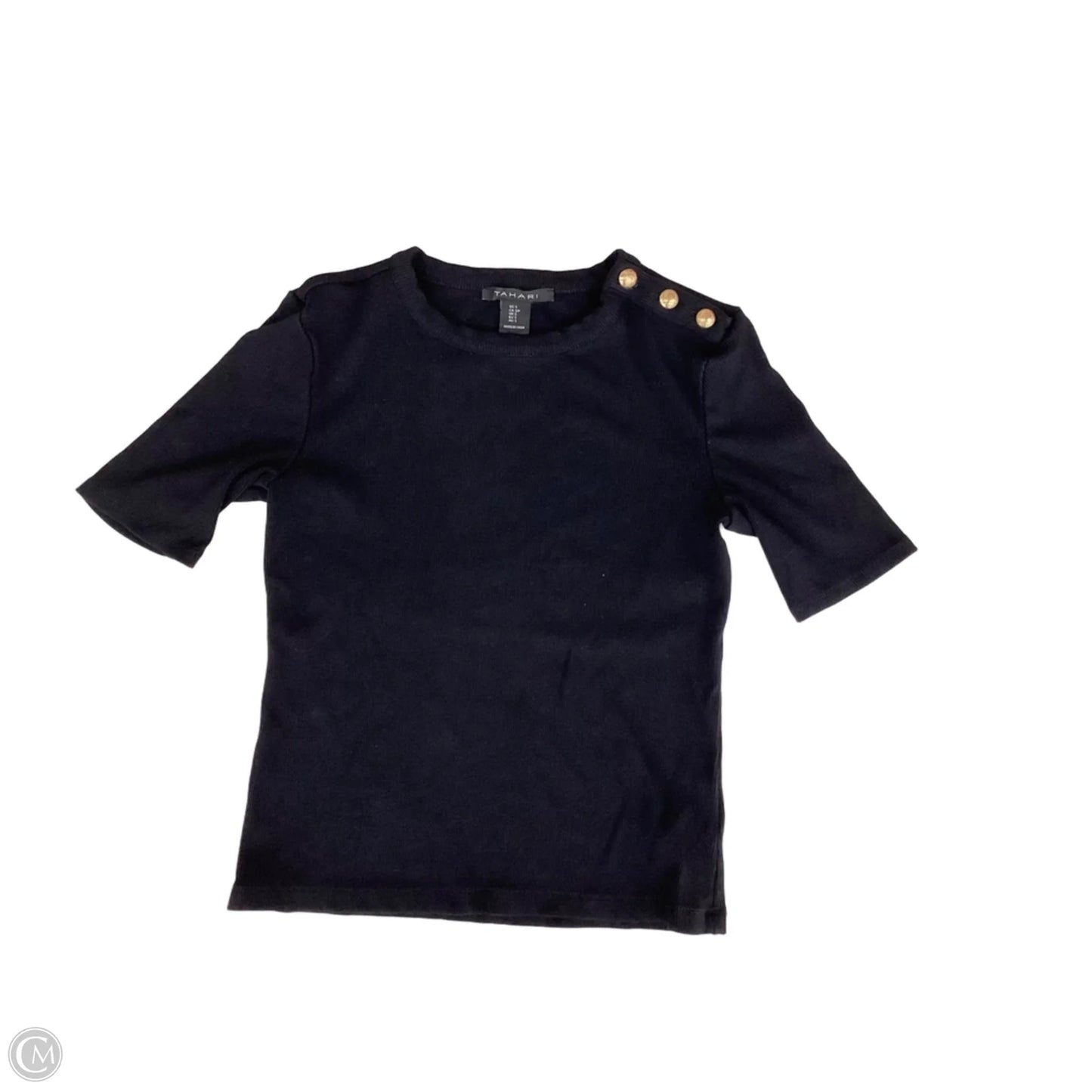 Top Short Sleeve By Tahari In Black, Size: S