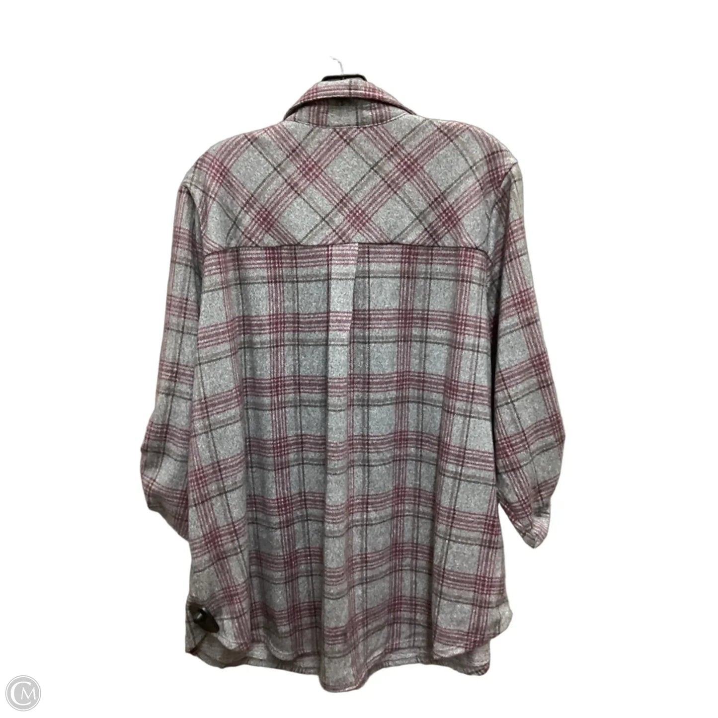 Top Long Sleeve By Clothes Mentor In Grey & Purple, Size: 3x