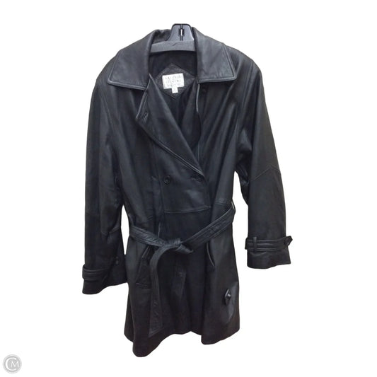 Coat Leather By Valerie Stevens In Black, Size: L