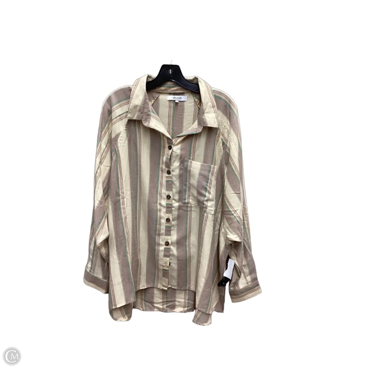 Top Long Sleeve By Stoosh In Striped Pattern, Size: L