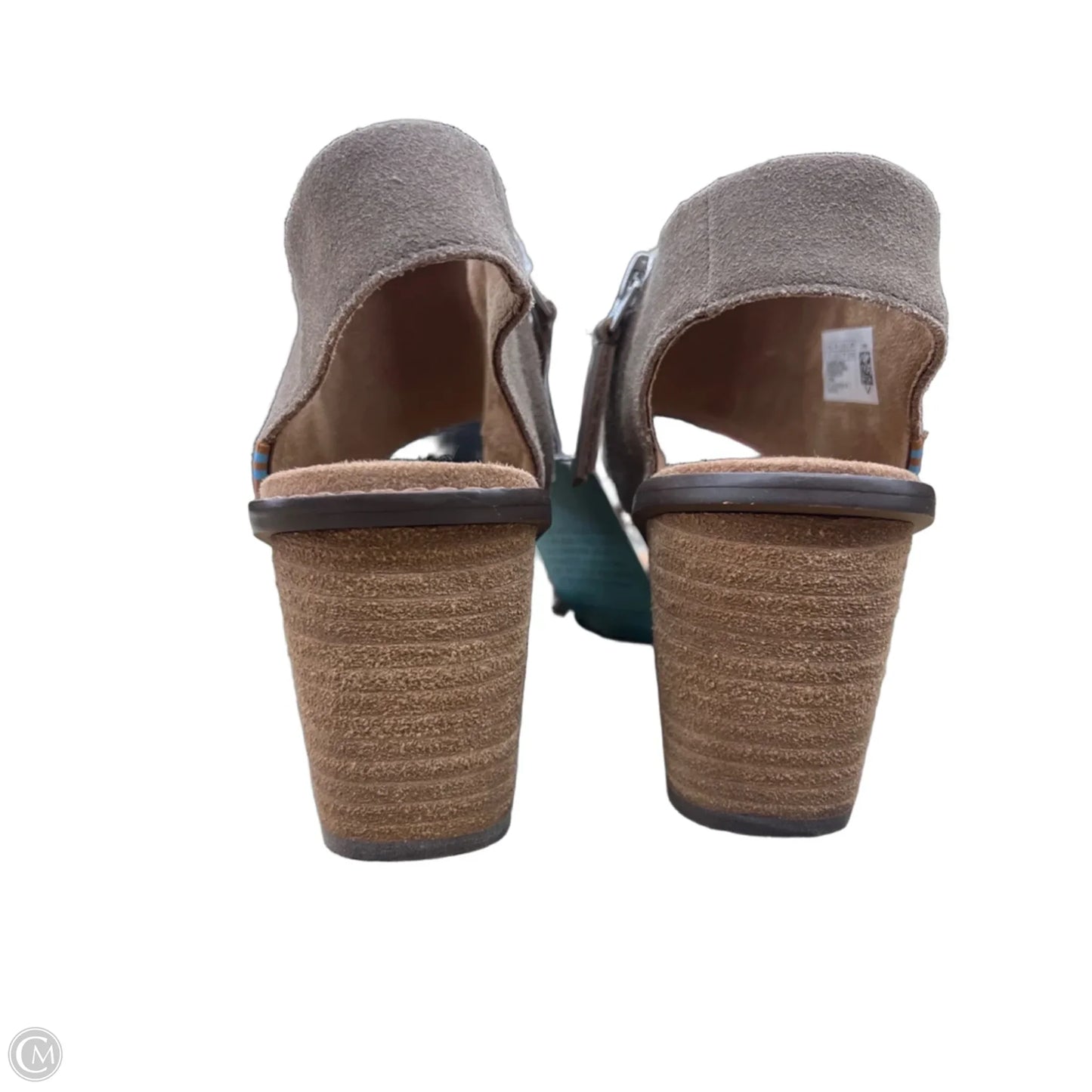Sandals Heels Block By Toms In Taupe, Size: 6.5