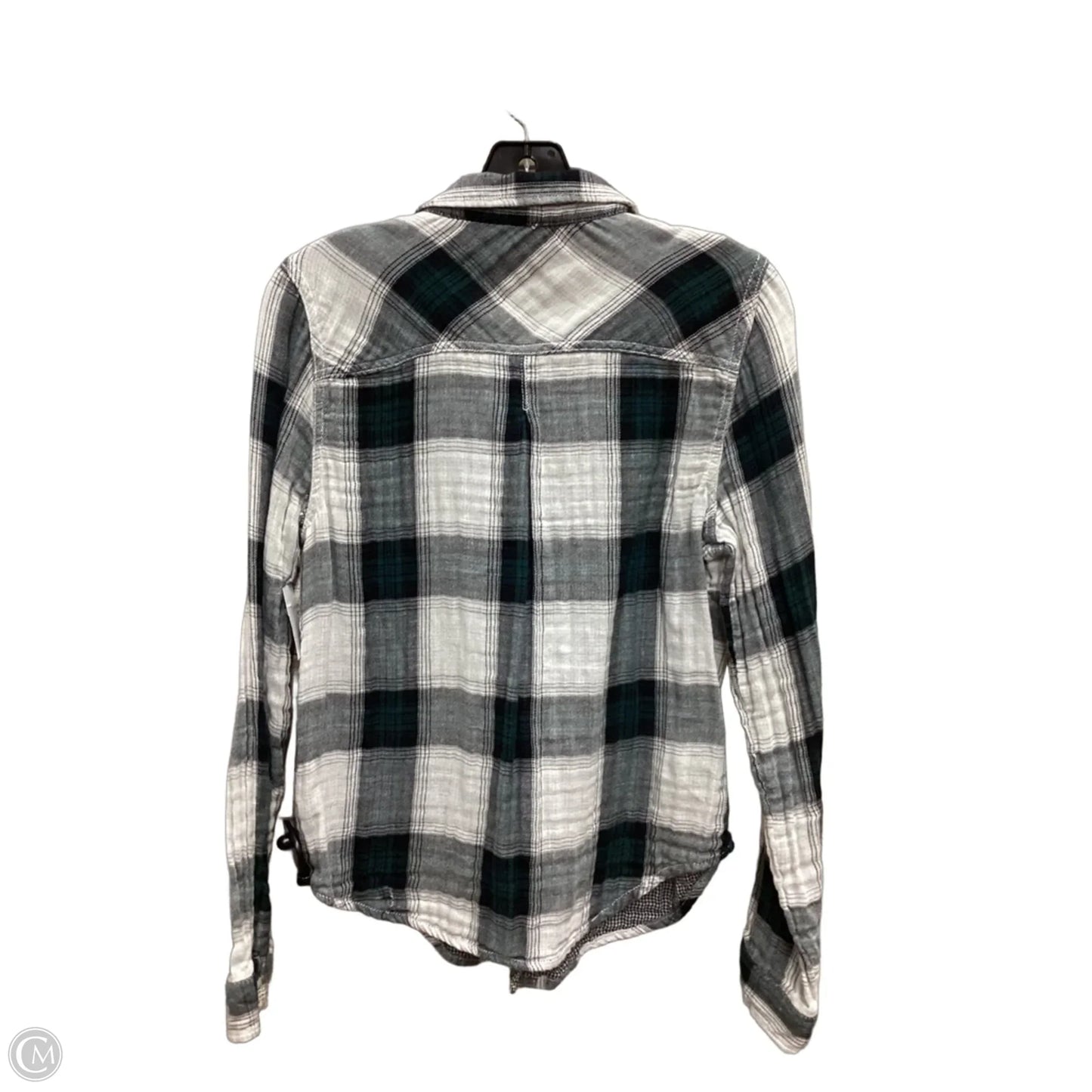 Top Long Sleeve By Maurices In Plaid Pattern, Size: S