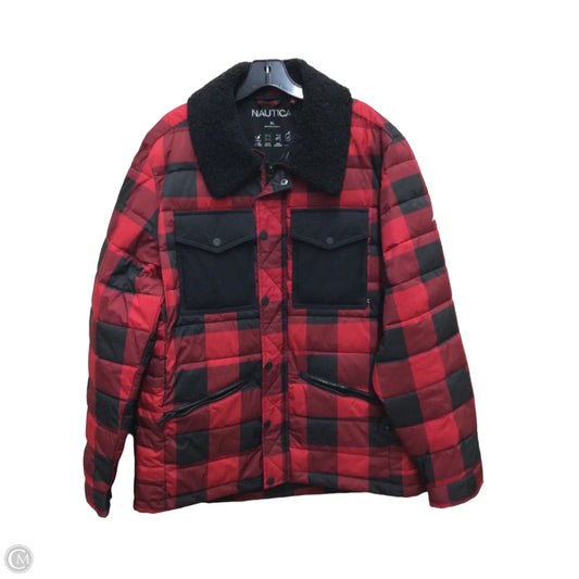 Coat Puffer & Quilted By Nautica In Checkered Pattern, Size: Xl