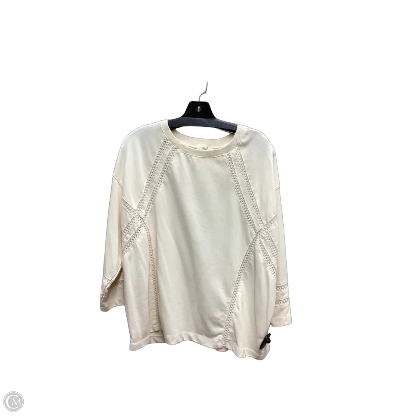 Top Long Sleeve By Easel In Cream, Size: M