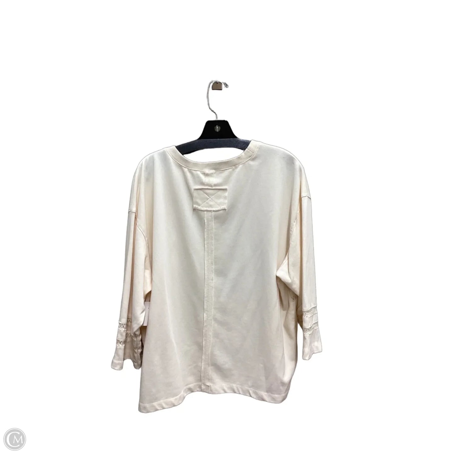 Top Long Sleeve By Easel In Cream, Size: M