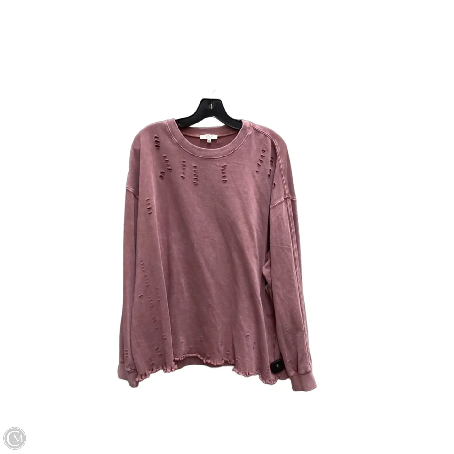 Top Long Sleeve By Easel In Pink, Size: L