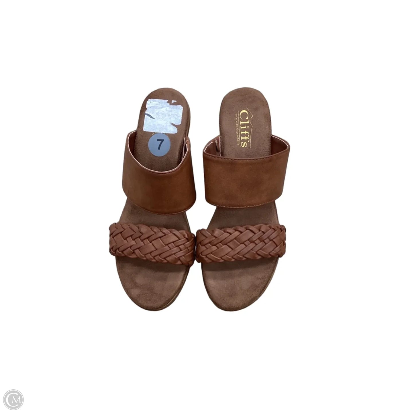 Sandals Heels Platform By Cliffs By White Mountain In Brown, Size: 7