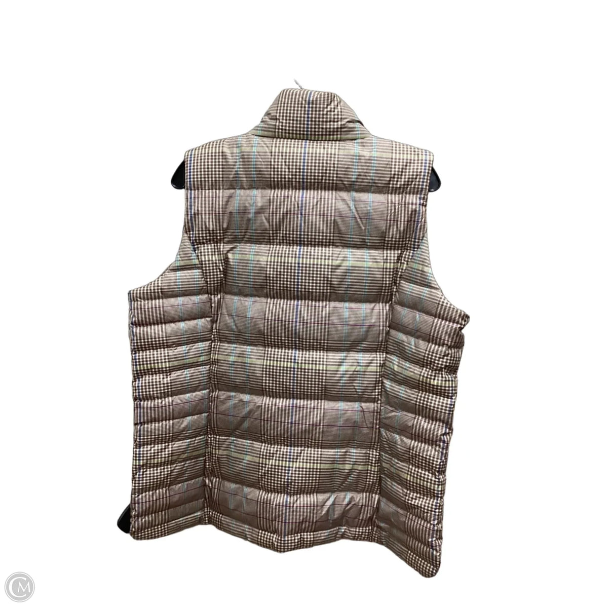 Vest Puffer & Quilted By Lands End In Plaid Pattern, Size: L