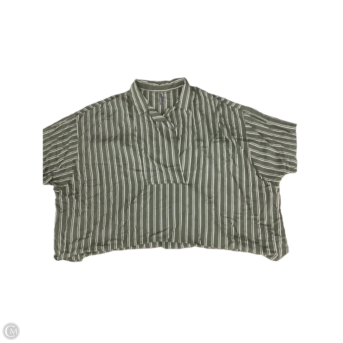 Top Short Sleeve By Anthropologie In Green, Size: 3x